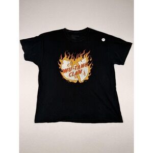 Wu-Tang Shirt‎ Mens XL Black Flaming Logo Graphic Tee Hip Hop Rap Music Band